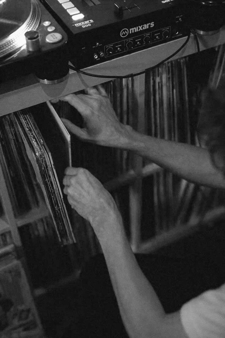 Digging through a record collection
